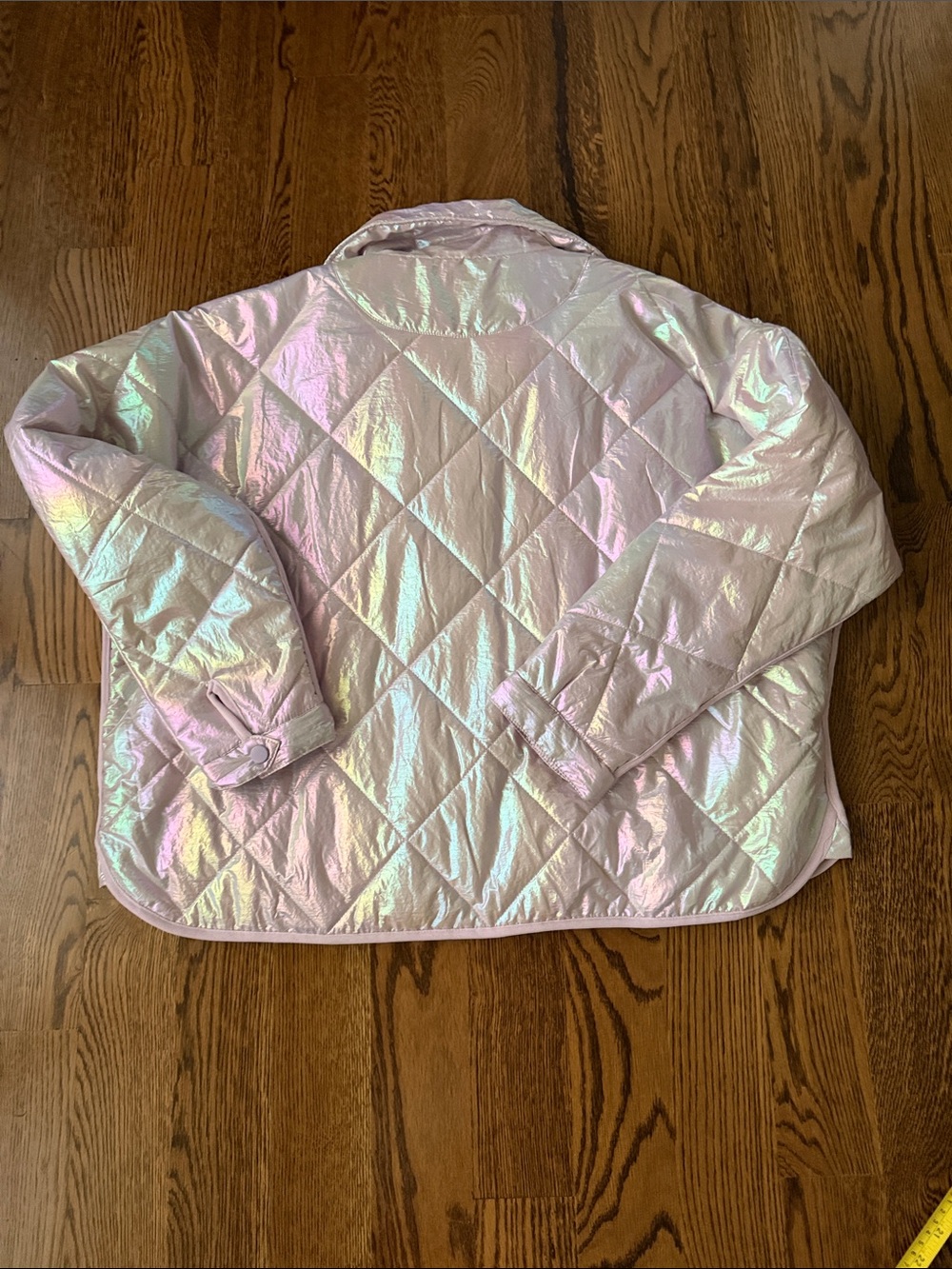 Peach Love California Iridescent Lavender Quilted Jacket medium - Picture 14 of 15